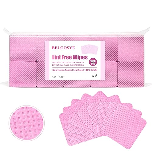 1000 toallitas de uñas sin pelusa, toallitas de pegamento para extensión de pestañas, súper absorbentes, suaves, no tejidas, removedor de esmalte de