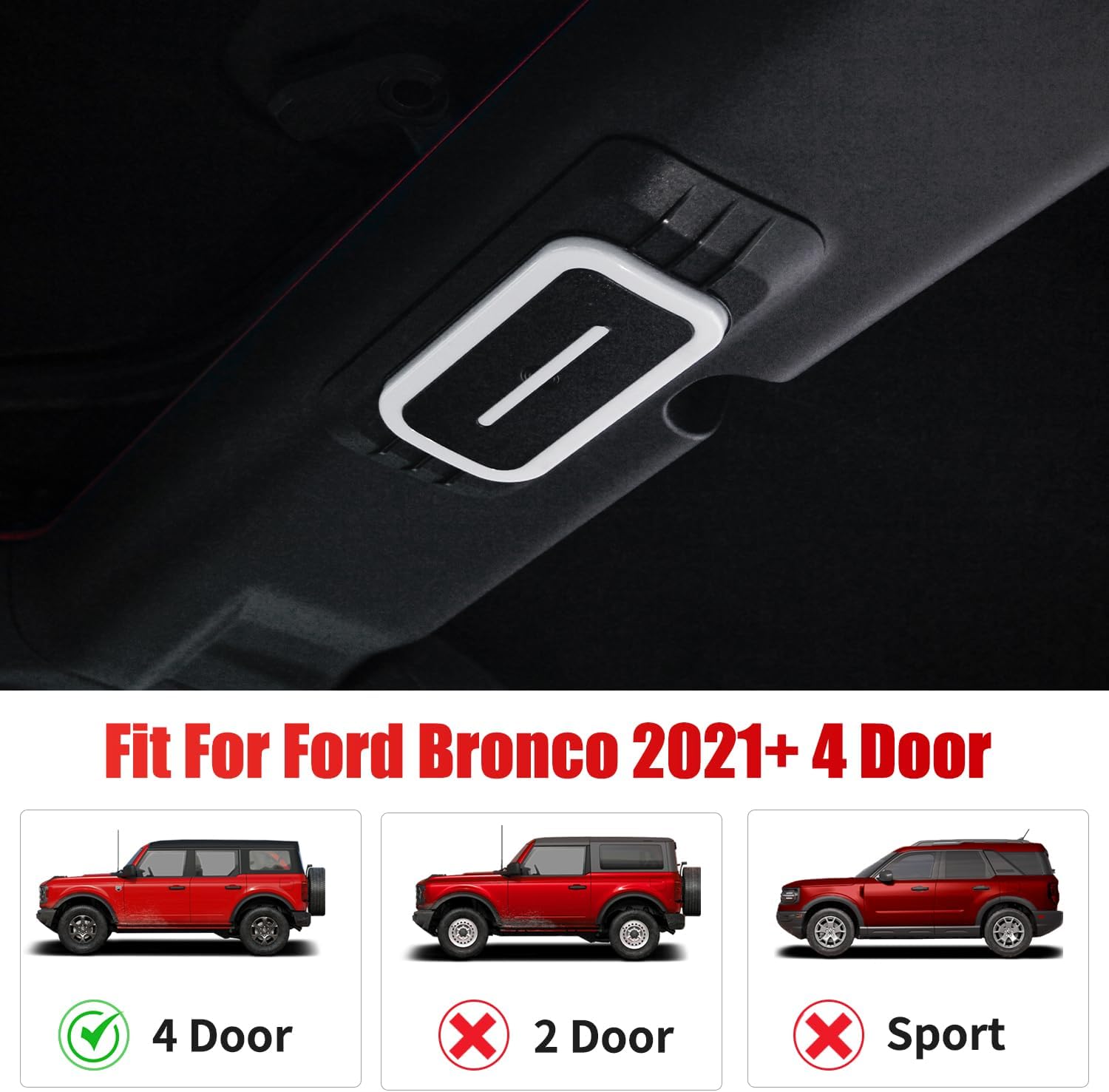 Rear Ceiling Lights Compatible with Ford Bronco 4 Door 2025 2024 2023 2022 2021, Trunk Cargo Area LED Roof Dome Lamp Touch Switch Reading Lights Interior Accessories