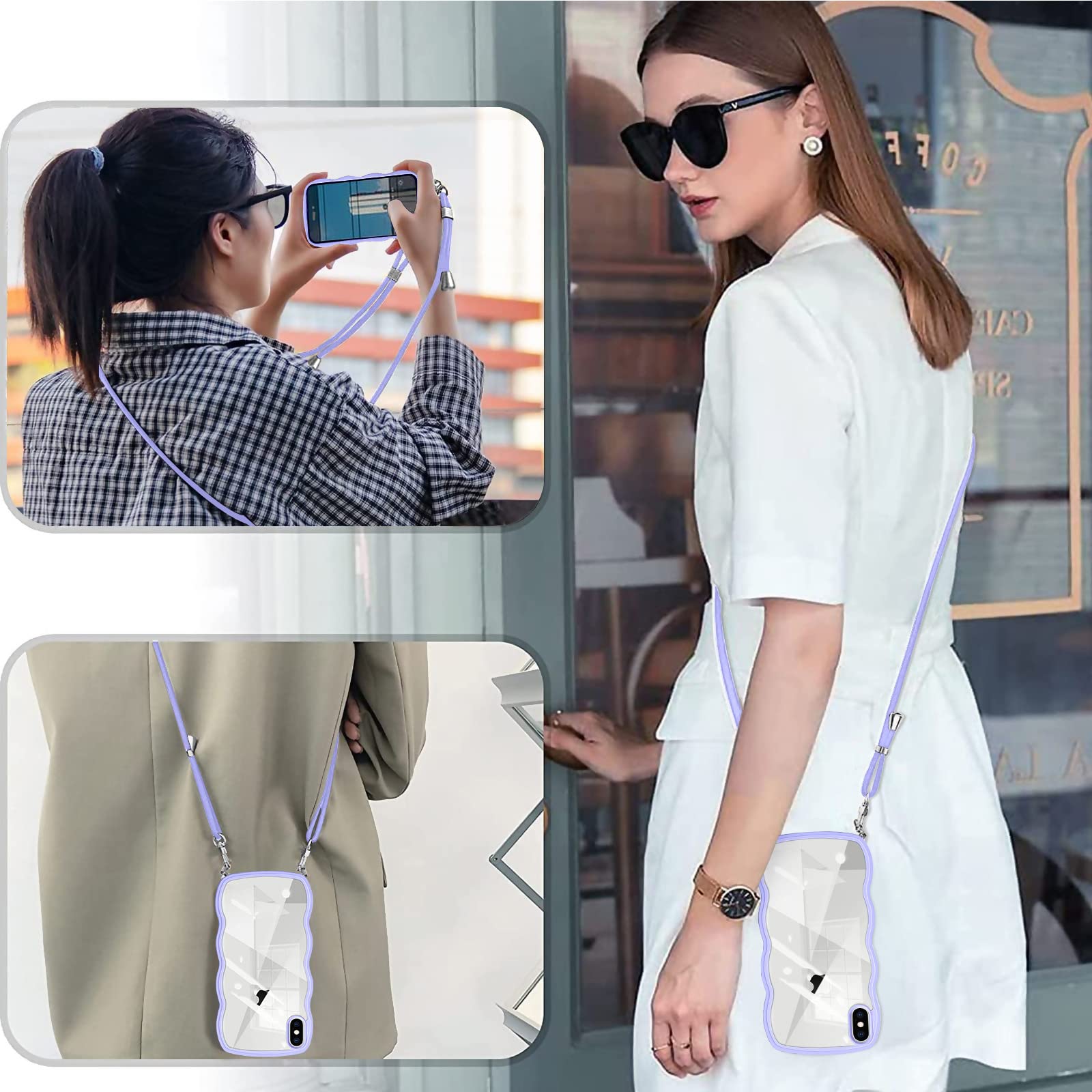 開封のみ★ iPhone Xs/X 用ケース　ショルダーストラップ　グレー Amazon.co.jp: iPhone XS ケース iPhone X ケース クリア ネック