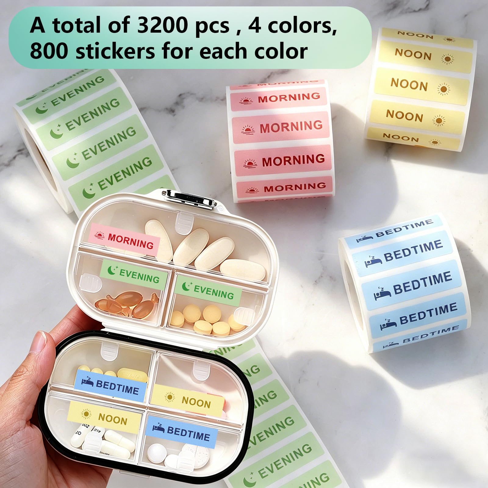 3200 Pcs Daily Medication Reminder Instruction Labels — Amazon image 6