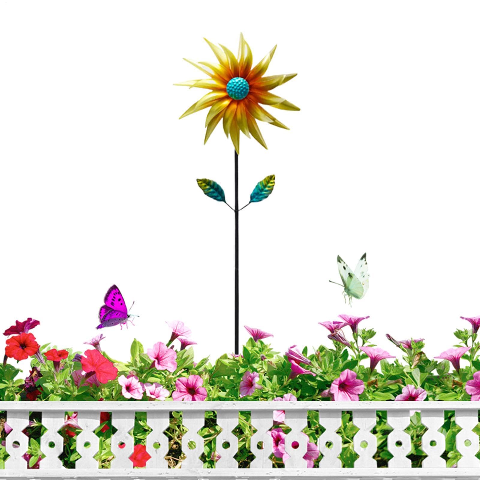 Moulin de jardin en métal piquet de sol pour décoration patio et extérieur