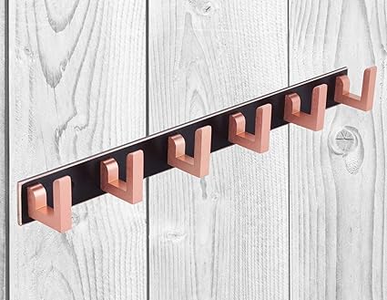 DOCOSS-Pack of 1-Exclusive Extra Long 40 cm 6 Pin Metal Cloth Wall Hanger for Clothes Door Hangers Cloth Hook Bathroom Hooks Rail for Clothes Hanging Towel Bathroom Accessories