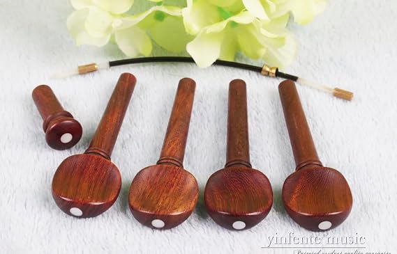 4/4 Violin kit rosewood violin peg violin tailpiece chin rest with pearl inlay full size repair install violin accessories parts (style1)