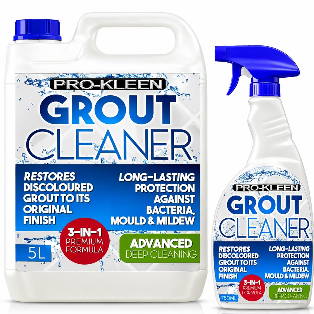 5L + 750ml Pro-Kleen Tile Grout Cleaner Restorer Reviver Kitchen Bathroom