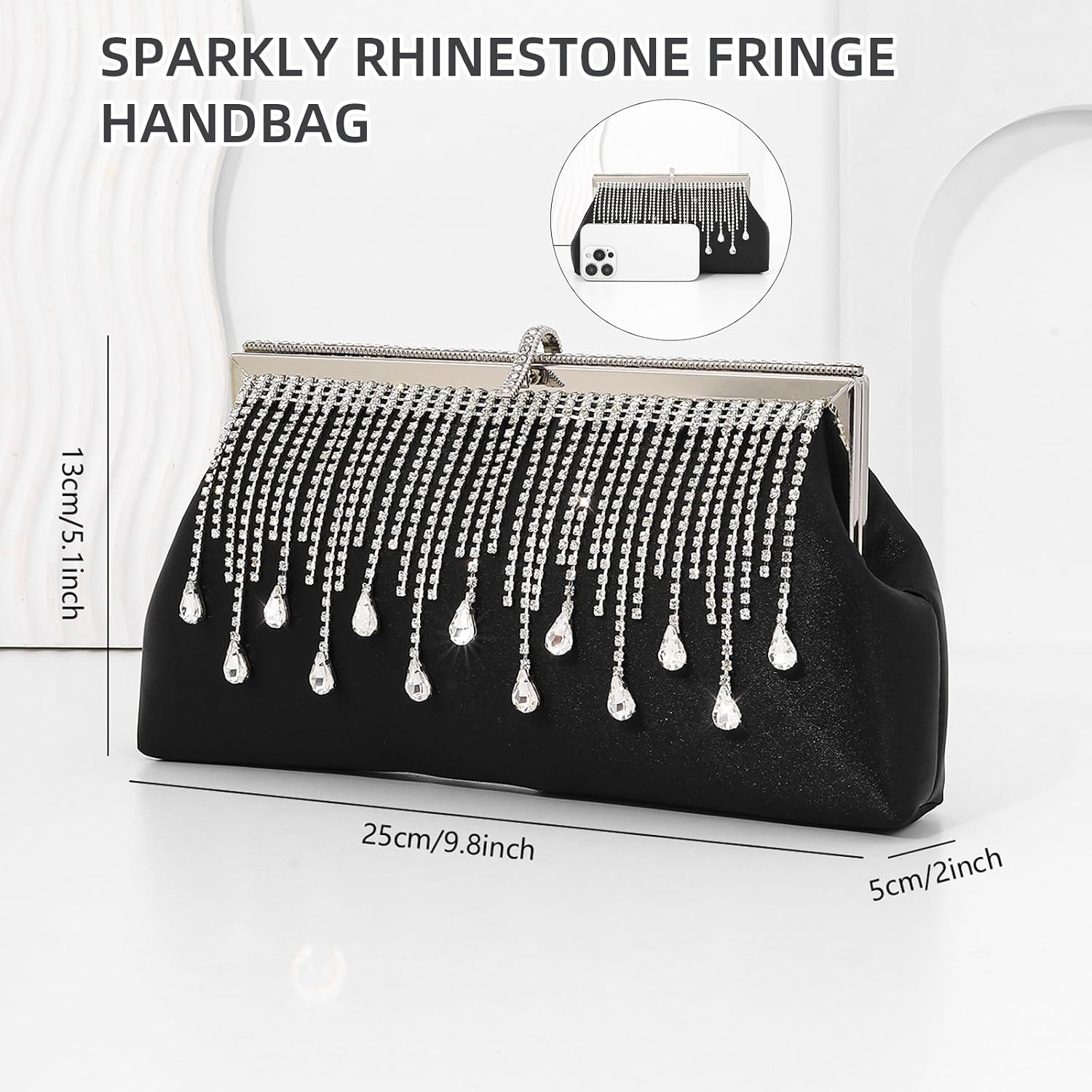 JIAN YA NA Fashion Women Bridesmaid Lady Girl Bride Evening Clutch Bag for Prom Cocktail Party Wedding Engagement