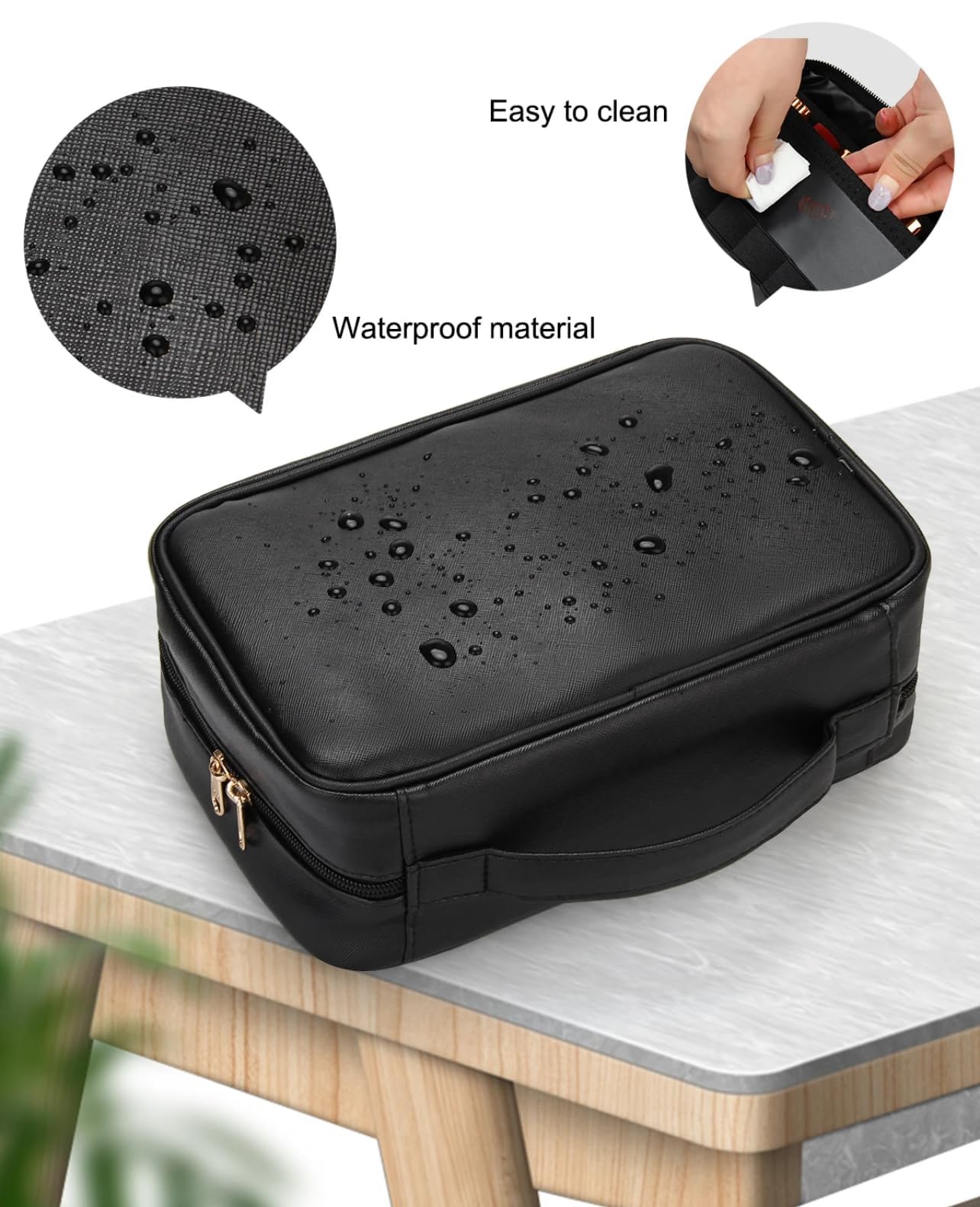 Coslifestore Makeup Organizer Case with Lipstick Slots (Black) 4