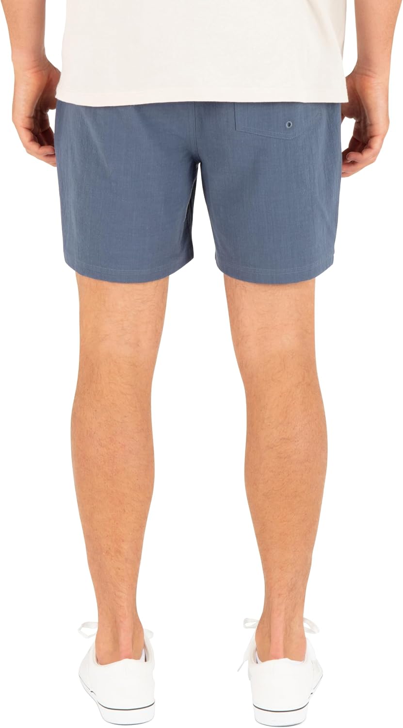 Hurley Men's Naturals 6" Inseam Cotton Walk Shorts, 17" Outseam, Elastic Waistband & Drawstring
