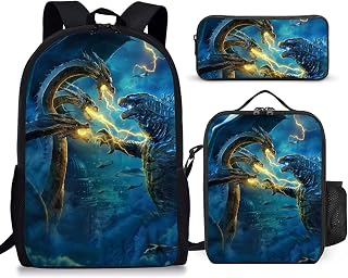 Backpack Lunch Bag Set with Pencil Case Lightweight Laptop Backpacks Bookbag Cartoon Shoulder Bag Casual Daypack