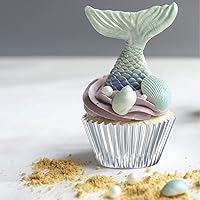 Vista 4 de Sumind 200 forros metálicos para cupcakes, tamaño estándar, moldes metálicos para cupcakes, tazas de papel para hornear, decoración de muffins, 10