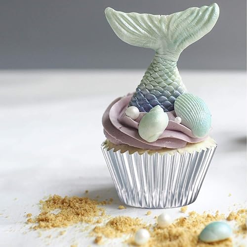 Miniatura 4 de Sumind 200 forros metálicos para cupcakes, tamaño estándar, moldes metálicos para cupcakes, tazas de papel para hornear, decoración de muffins, 10