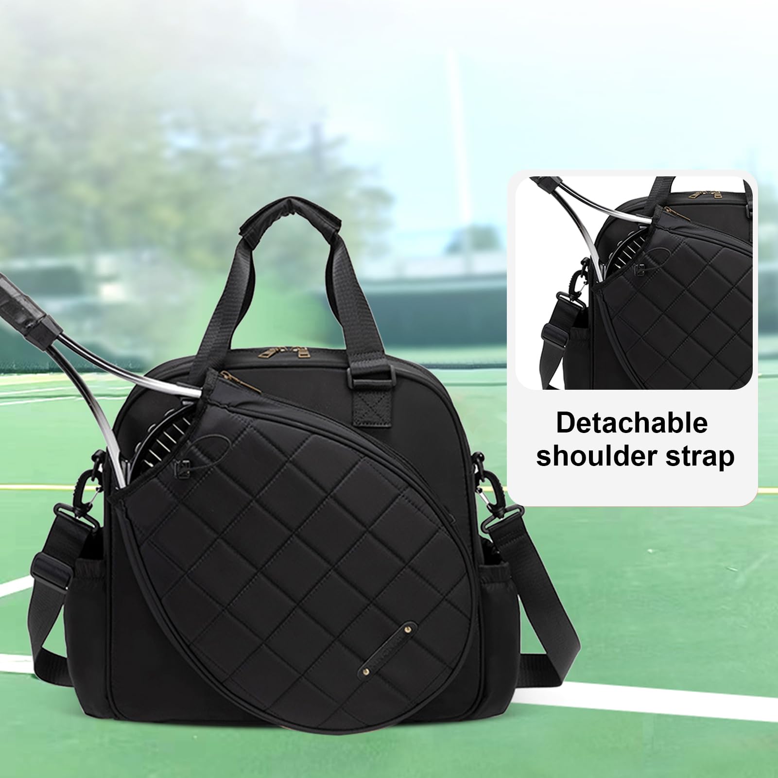 Borsa per racchette da tennis, impermeabile, multifunzionale, per adulti, con cinghia regolabile, per attività all'aria aperta, fitness e viaggi