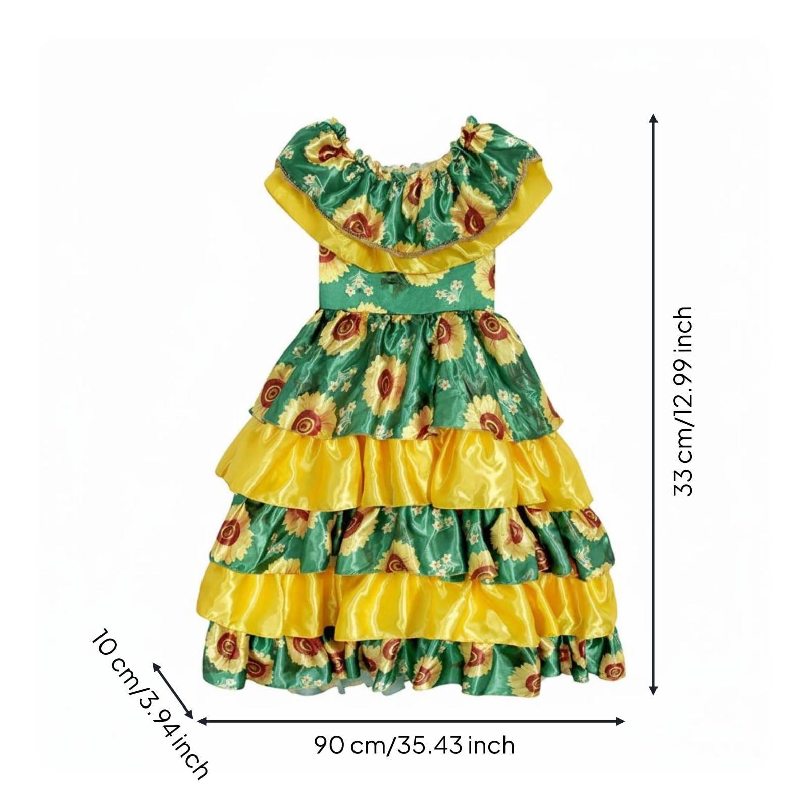 Vestido de Disfraz Infantil Vestido Traje Diseño Retro con Colores Contrastados y Caída con Movimiento Adecuado para Niñas de 3–8 Años en