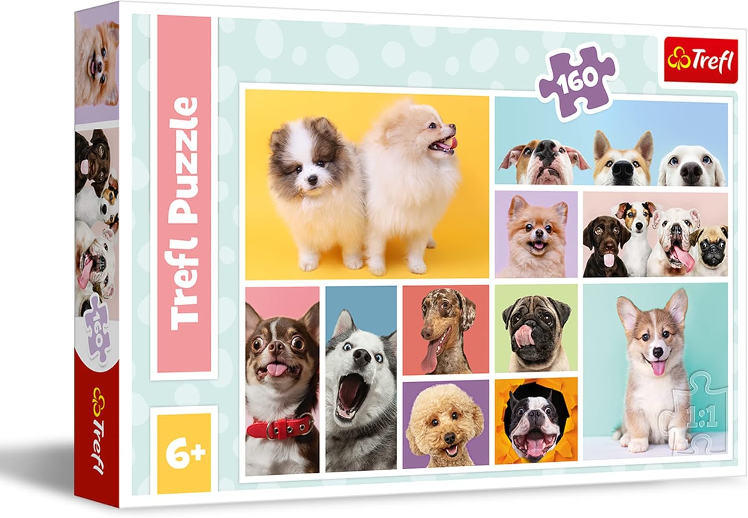 Trefl Dog Friendship 160 Piece Jigsaw Puzzle Red 16"x11" Print, DIY Puzzle, Creative Fun, Classic Jigsaw for Adults and Children from 6 Years Old