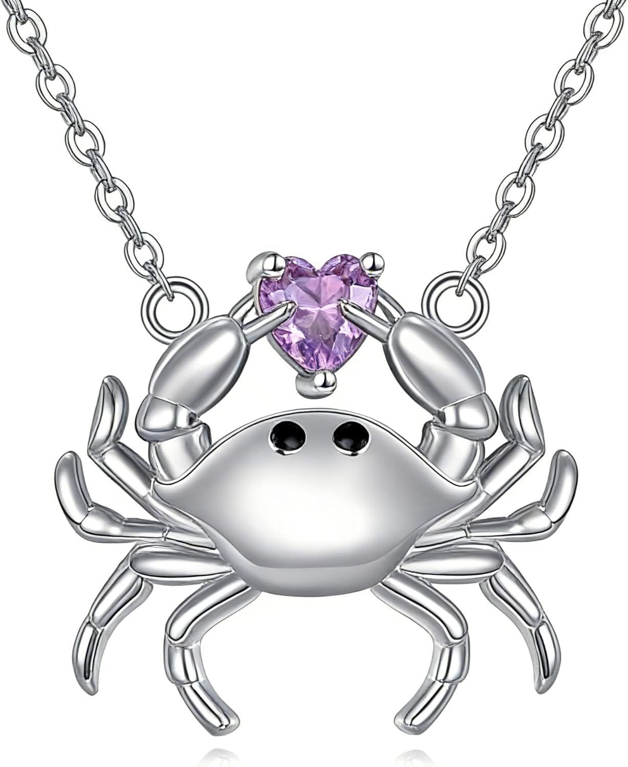 Crab necklace 925 Sterling Silver Crab Necklace Cute Crab Anniversary Fine Jewelry Gifts for Women