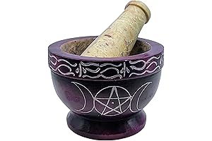 Triple Moon Soapstone Altar Bowl