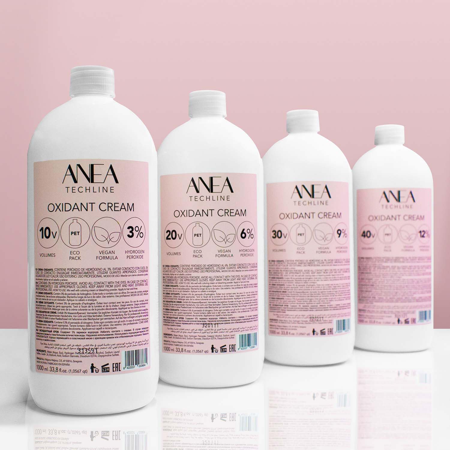 Anea Techline Oxigenada en Crema 40 volúmenes 12% 1000 ml Fórmula Vegana