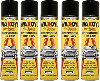 5x Hammerite Waxoyl Black Aerosol 400ml Rust Proofing