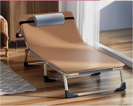 camping bed Portable Camping Cot Space-saving Folding Cot For Office Nap Beach Vocation And Home Lounging With Cooling Mat And Headrest folding camp bed