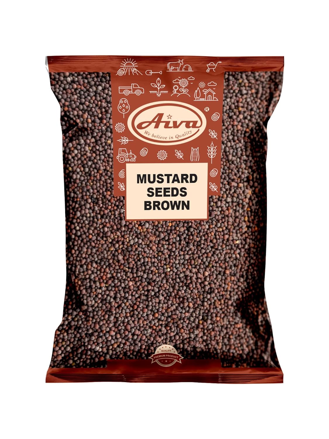 AIVA Mustard Seeds Brown (RAI SARSON) Whole I All Natural | Indian Origin - Ideal seasoning for sauces/dips/spice blends - (5 LB)