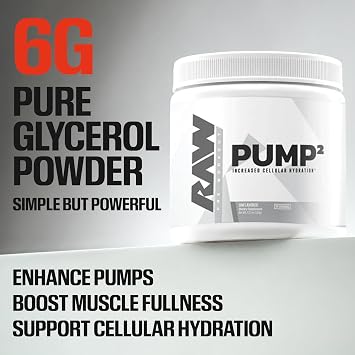 RAW Pump2 Pre Workout | Glycerol Pump Pre Workout Supplement, Pair Pump Supplement for Best Results Or Any Preworkout Powder | Enhanced Hydration and Boost Energy | Unflavored (20 Servings)