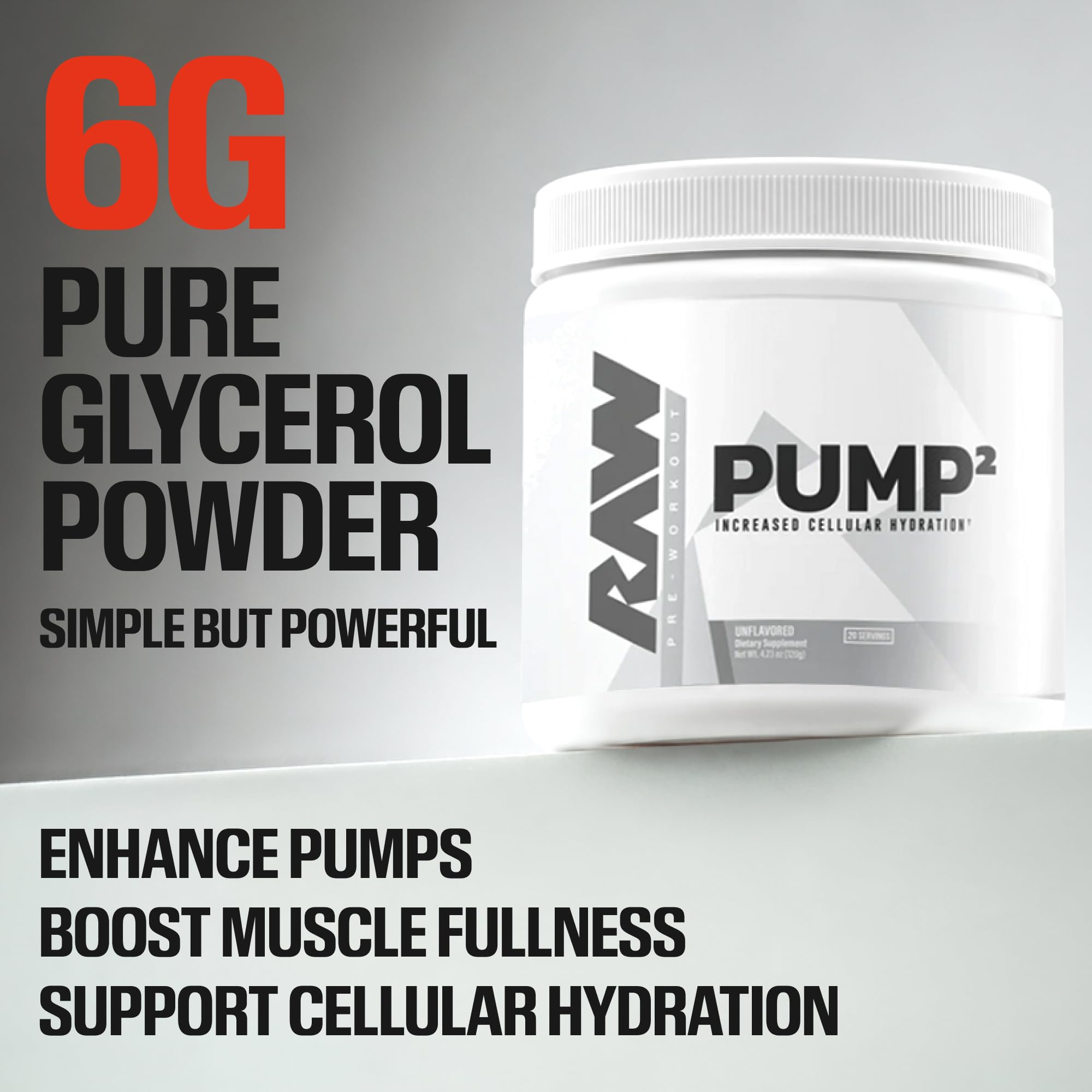 RAW Pump2 Pre Workout | Glycerol Pump Pre Workout Supplement, Pair Pump Supplement for Best Results Or Any Preworkout Powder | Enhanced Hydration and Boost Energy | Unflavored (20 Servings) — Amazon image 4