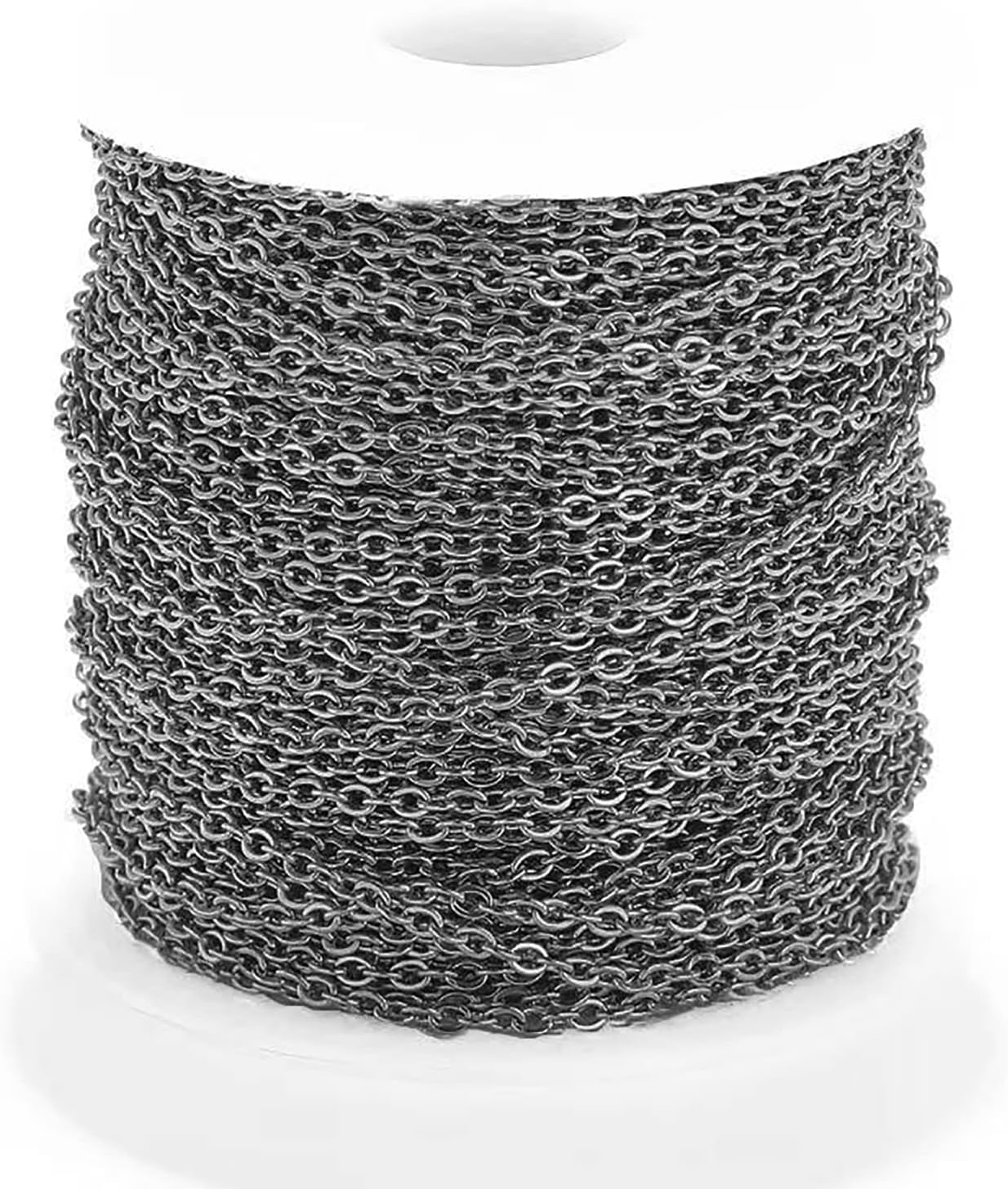 65.6 Feet Gold & Silver Plated Stainless Steel Cable O Chains with Spool 1.2mm Soldered Handcraft Link Curb Chain for Pendant Bracelet Necklace Jewelry DIY Making