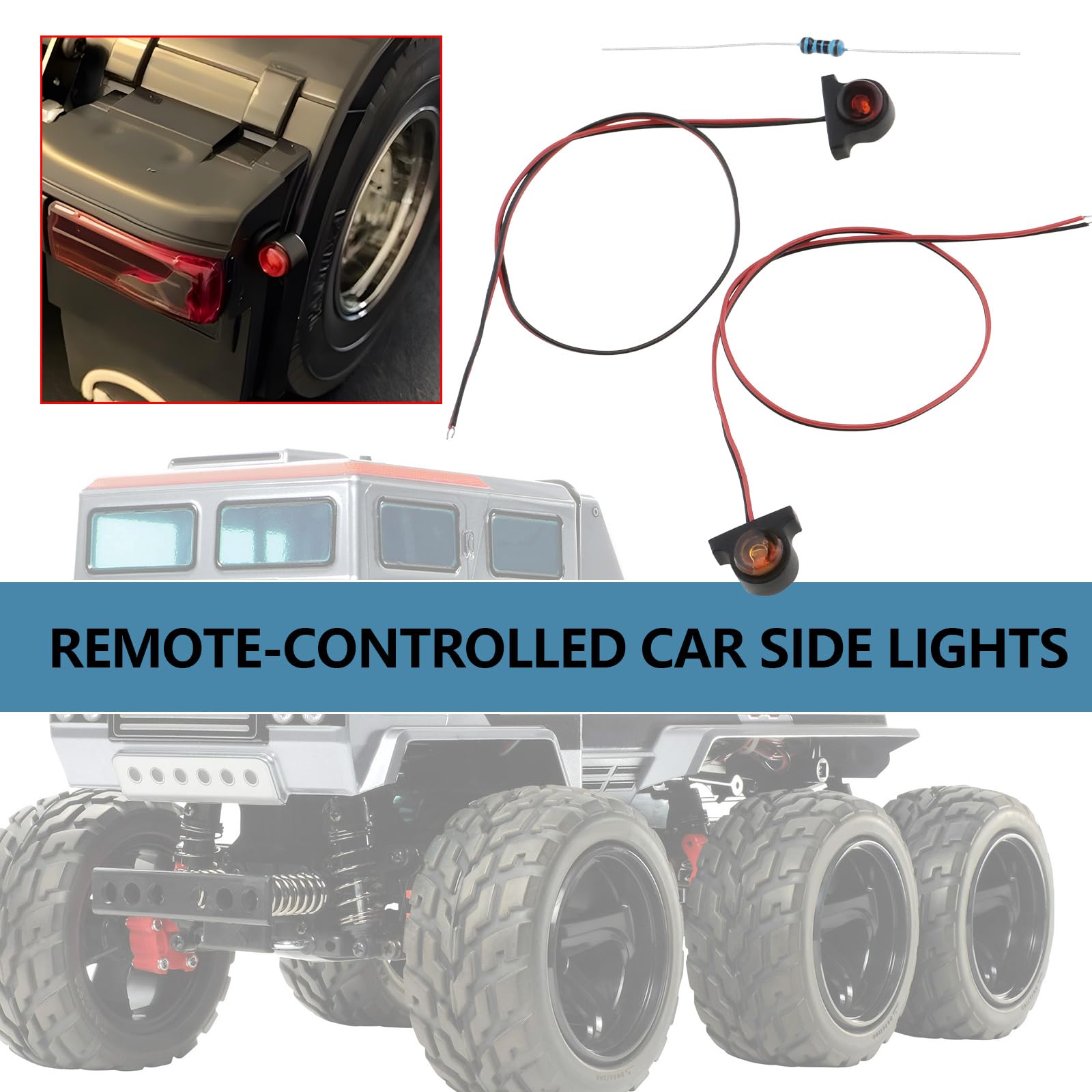 Create idea 1 Pair Dual Color Marker Lights 1/14 RC Car Side Position Lights for DIY RC Tractor Truck Trailer Model Car Compatible with T-amiya - Image 2