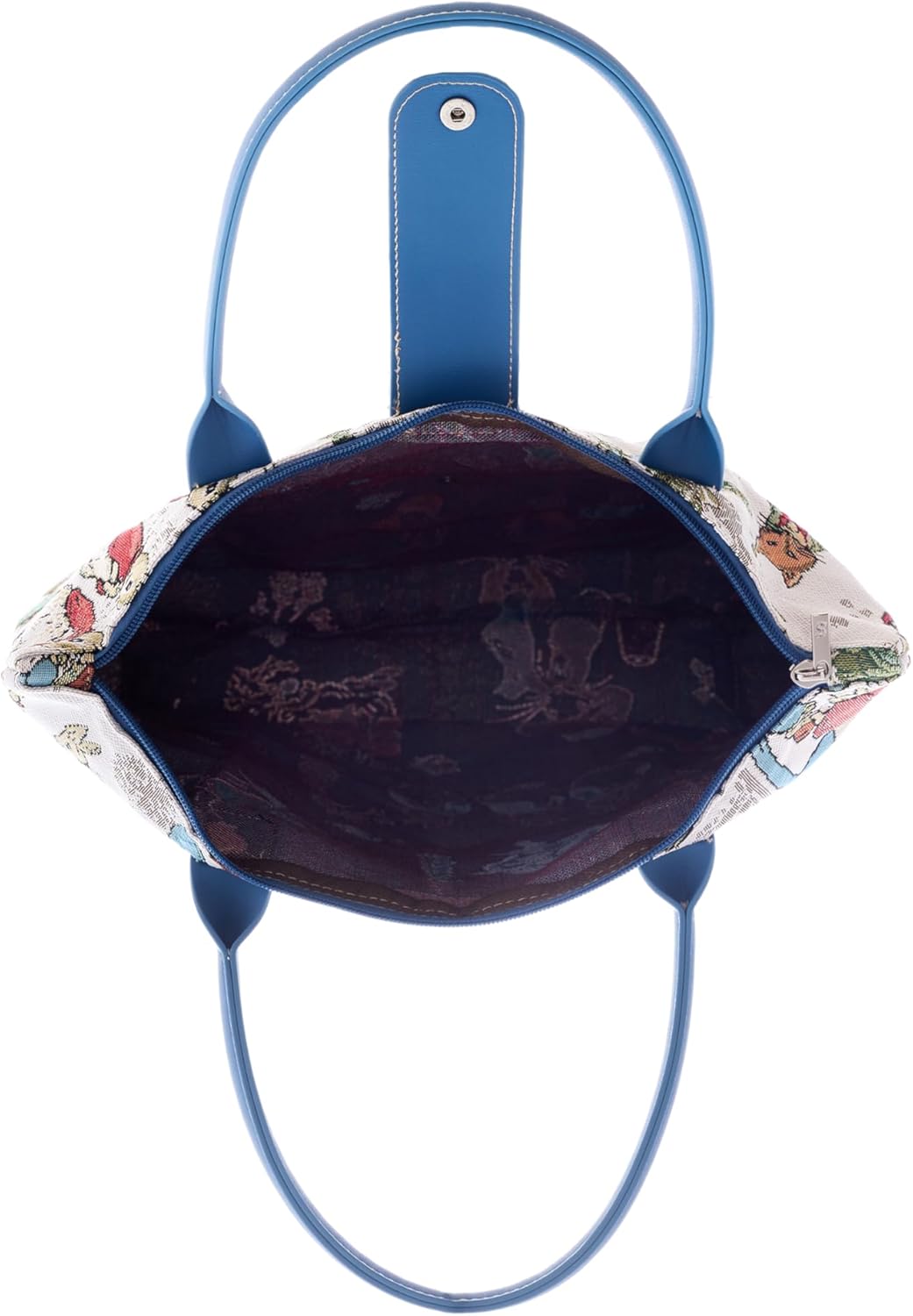 Signare Tapestry Foldable Tote Bag Reusable Shopping Bag Grocery Bag In Peter Rabbit Design (FDAW-BP-PETER) - Image 3