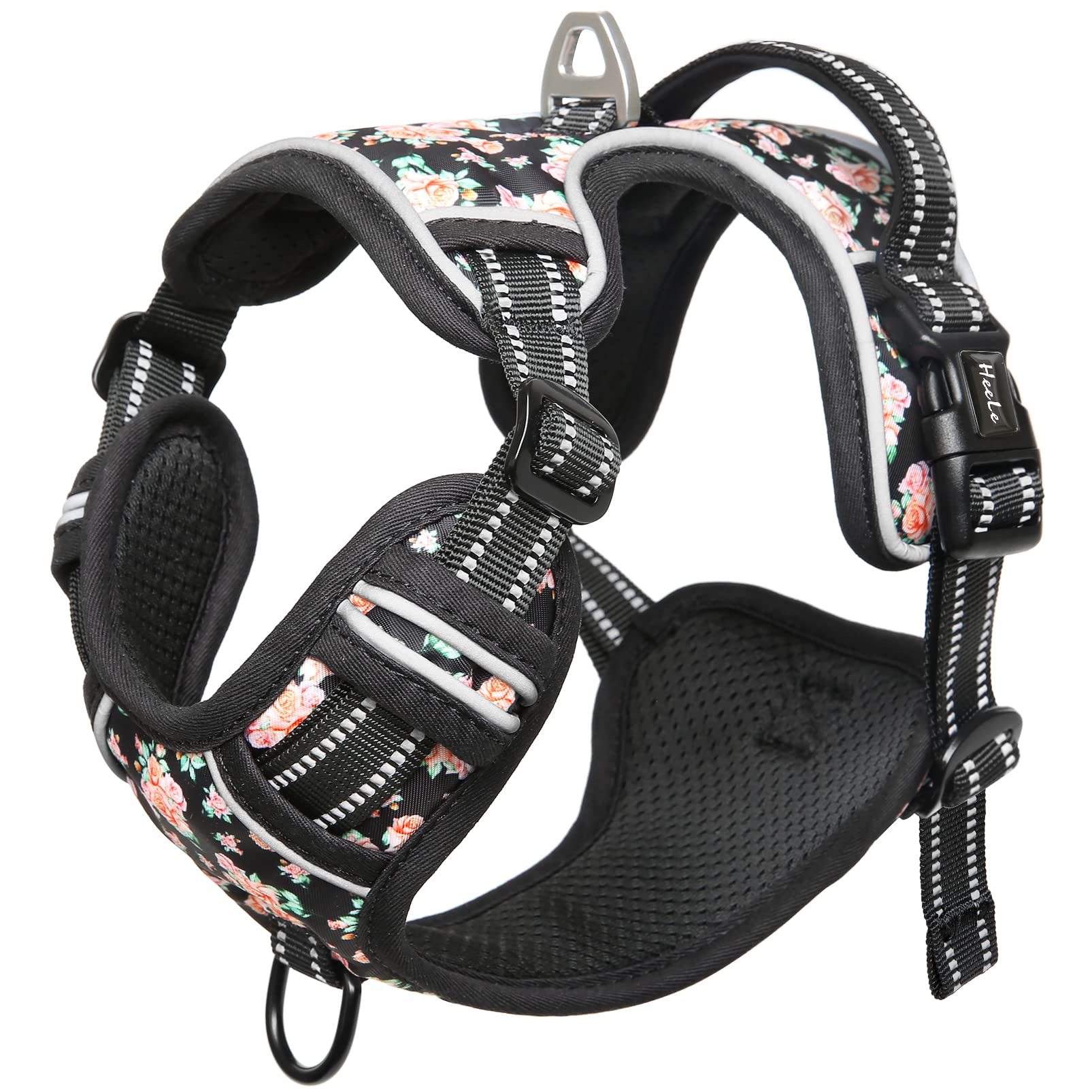 HEELE Dog Harness Medium No Pull Dog Vest Harness with Soft Handle Reflective Pet Harness for Outdoor Training Walking, Black, M — view 134