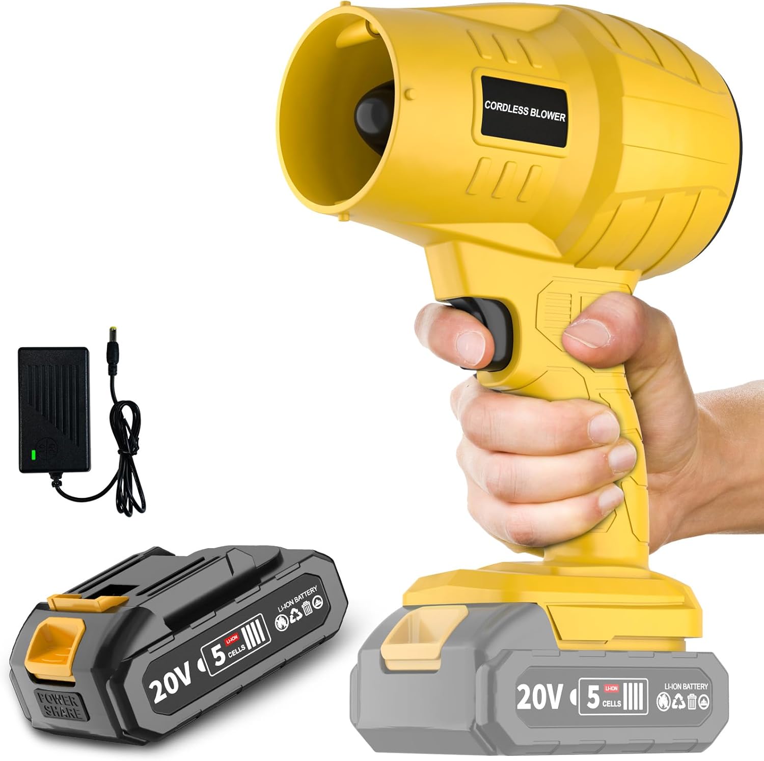 Electric Cordless Leaf Blower, Lightweight Handheld Leaf Blowers for Lawn Care, Patio Cleaning, Blowing Leaves, Ideal for Home and Garden, 1 Battery