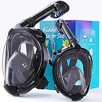 Vista 10 de Greatever G2 Adults Kids Full Face Snorkel Mask 2 Pcs,Snorkeling Gear with Latest Dry Top System,Foldable 180 Degree Panoramic View,Safe