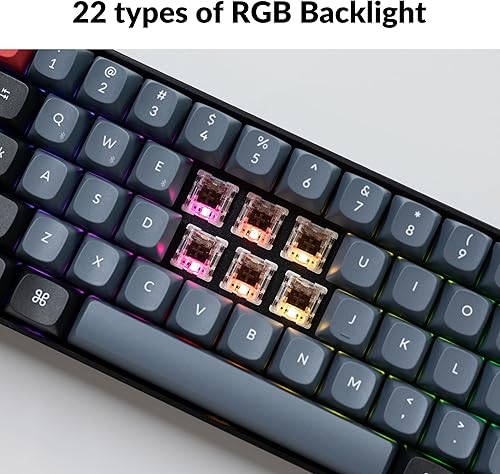 Miniatura 3 de Keychron K12 Pro Teclado mecánico inalámbricocon cable personalizado QMKVIA Macro programable con interruptor K Pro marrón intercambiable en