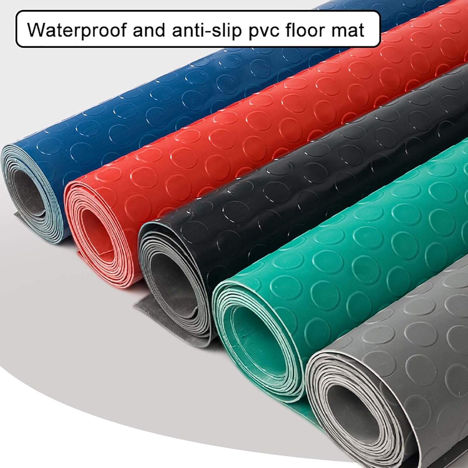 PVC コインゴムスリップ防止ガレージフロアマットロール、厚さ 2.6 ミリメートル、駐車場、倉庫、地下室、キッチン、軽トラックに適  Amazon.co.jp: ゴムマット ガレージマット 厚さ2.5mm 6色 幅1/1.5m 駐車場 屋外 滑り止め ガレージフローリング フロアマット  地下室 ...