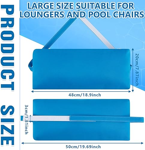Miniatura 3 de 2 almohadas para reposacabezas para muebles de piscina, almohadas para silla de salón, almohadas de muebles de patio con banda elástica ajustable,