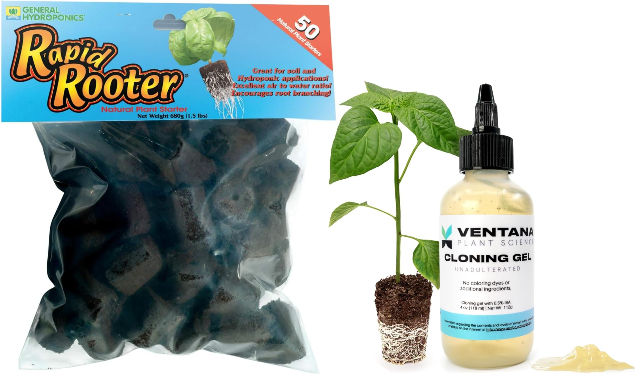 Rapid Rooter Propagation Kit: 4 oz/118ml VPS Cloning Gel & 50 Rapid Rooter Starter Plugs