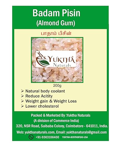 Yuktha Naturals Badam Pisin - Goma Badam - Goma de Almendra - 7.05 oz