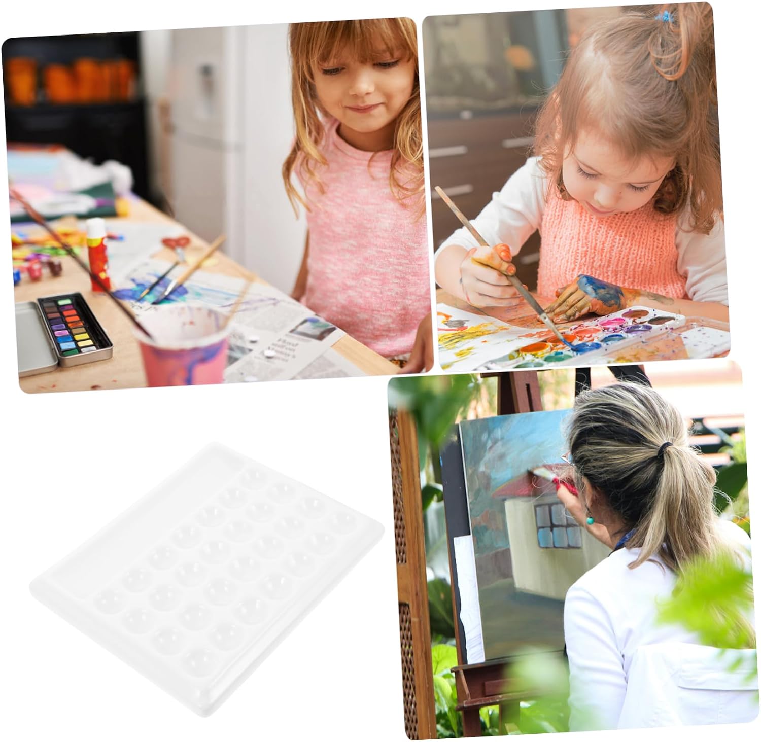 Paint Palette Watercolor Palette Tray Reusable Ceramic Mixing Pallet for Artists