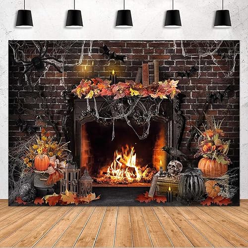 Miniatura 2 de Avezano Telón de fondo gótico para fotografía de chimenea de Halloween, fiesta de Halloween, decoración de fiesta de Halloween, accesorios de sesión