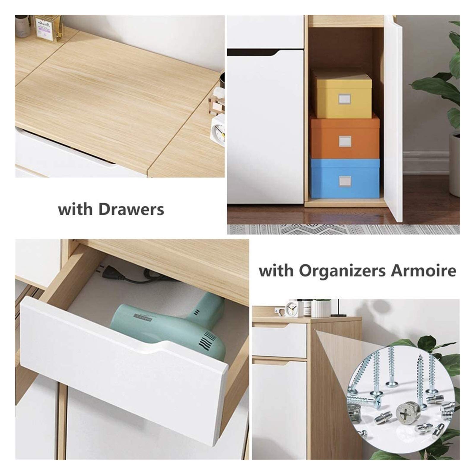 Tavolo da Trucco 2 in 1 con Specchio Ribaltabile E Sgabello Imbottito per La Camera da Letto - Elegante Tavolo da Trucco - Perfetto per L'Arredamento di Casa E La Routine di Bellezza
