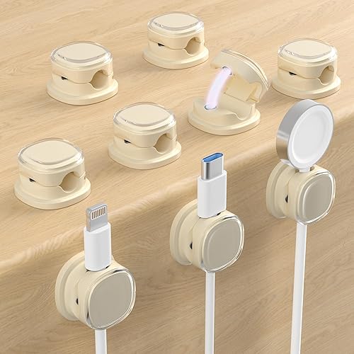 Miniatura 18 de Clips magnéticos para cables, soporte ajustable para gestión de cables, organizador adhesivo para mantener cables para hogar, oficina, escritorio,