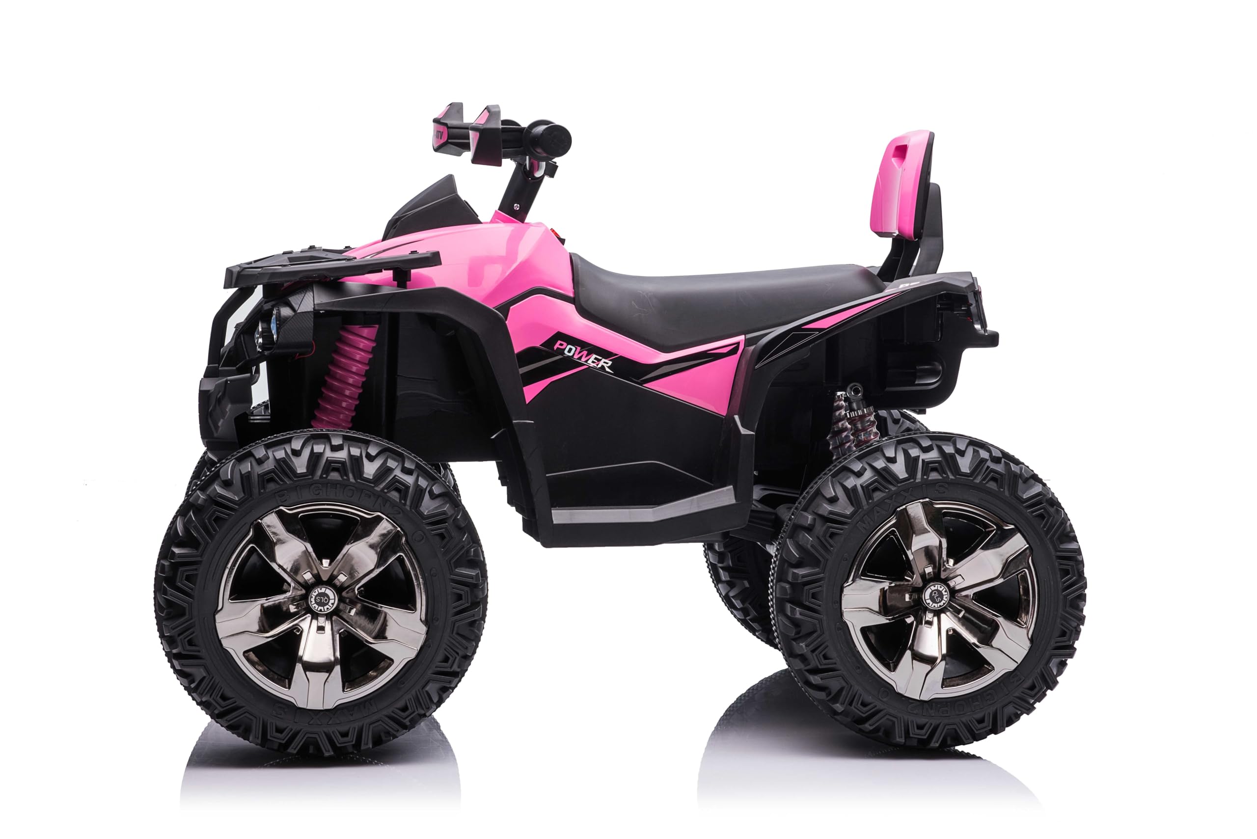 TOYSCAR Super Quad Elettrico per Bambini 12V ATV off-Road 4 x 4 Motori 12v Full Optional Batteria Potenziata 14AH Sospensioni (Rosa)