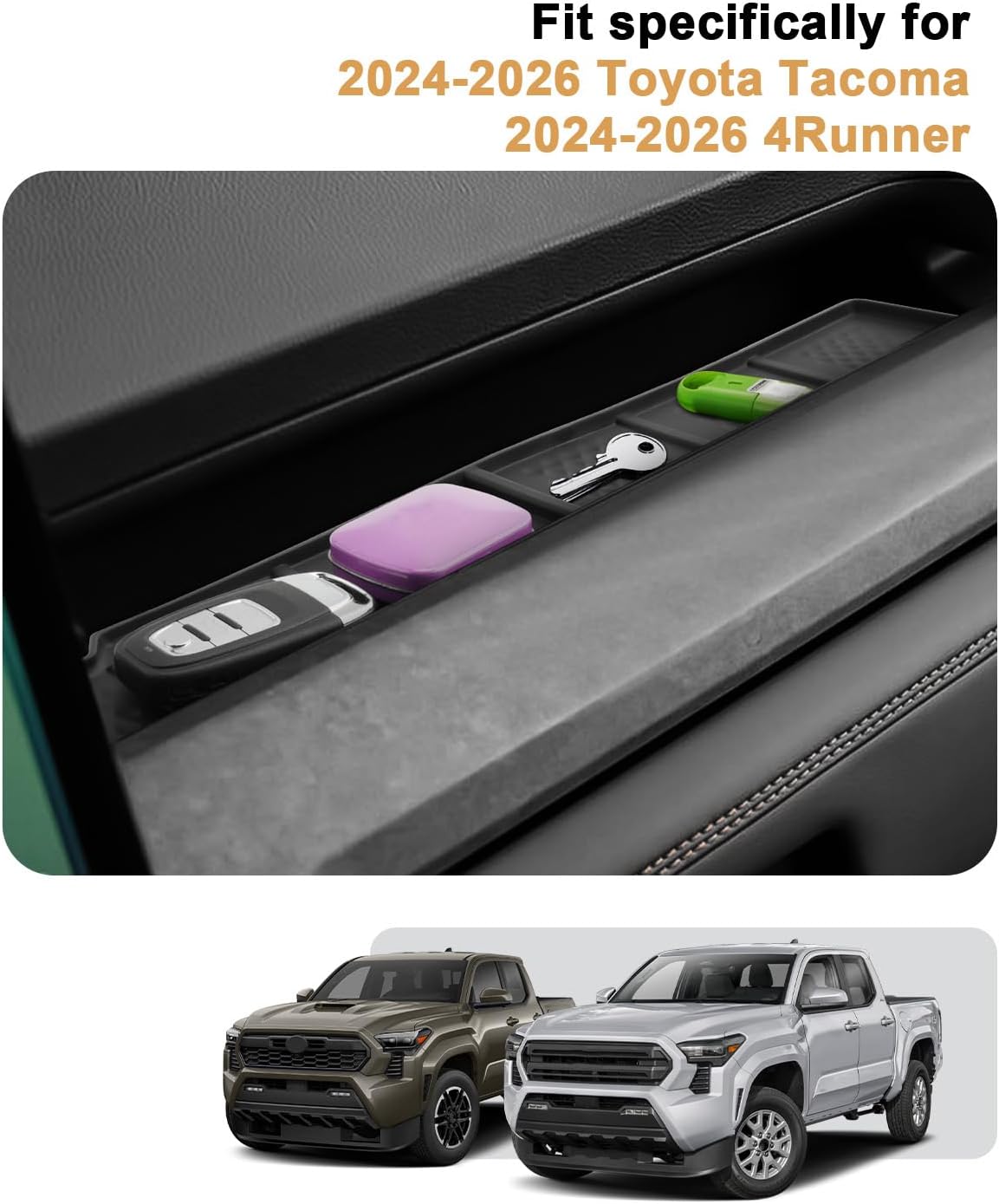 ECOZEN Passenger Side Organizer Tray For 2024-2026 Toyota Tacoma/2025-2026 4Runner - TPE Center Console Organizer Co-Pilot Storage Tray For Tacoma/4Runner Interior Accessories image 2
