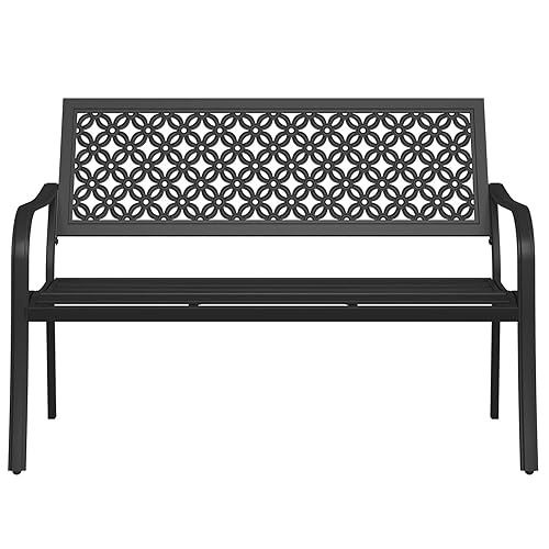 Grand patio 50" Outdoor Bench, Garden Benches with Anti-Rust Metal