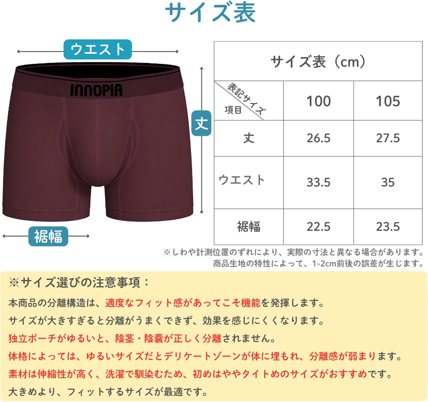 [INNOPIA] ボクサーパンツ 分離型 メンズ セパレート構造 立体ポーチ 左右開き アンダーウェア パンツ ムレ軽減 3d 下