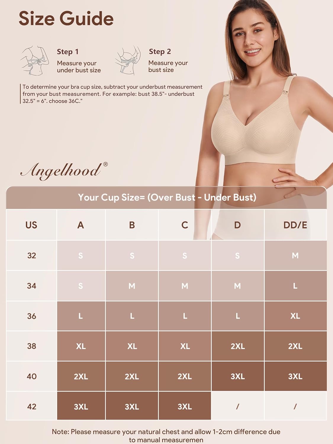 Angelhood Nursing Bras for Breastfeeding, Seamless Wireless Comfort Push up Lace Nursing Maternity Bralette for Pregnancy - Image 7
