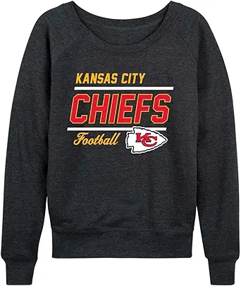 Team Fan Apparel NFL Womens Crew Neck Light Weight, Gameday Apparel, Slouchy Fit Raglan Crewneck Pullover for Women