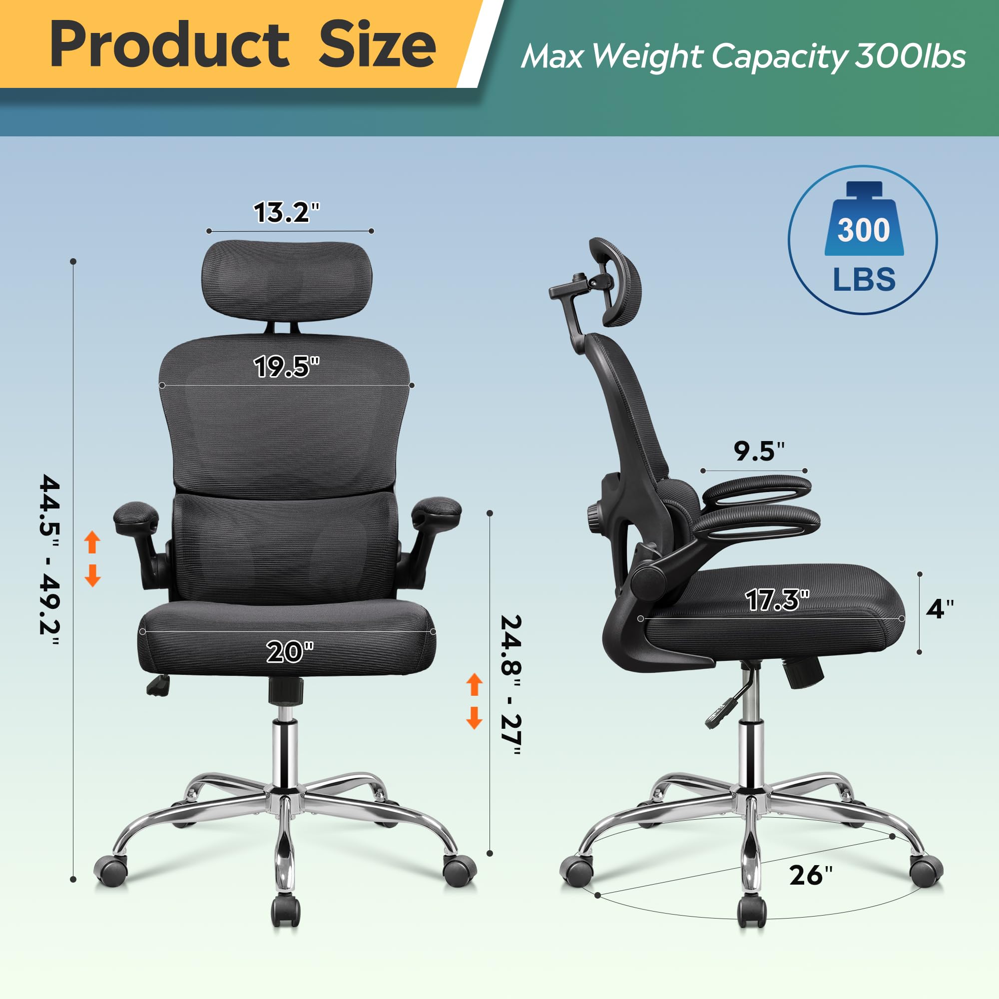 Amazon.com: DEVAISE Ergonomic Mesh Desk Chair, Separated