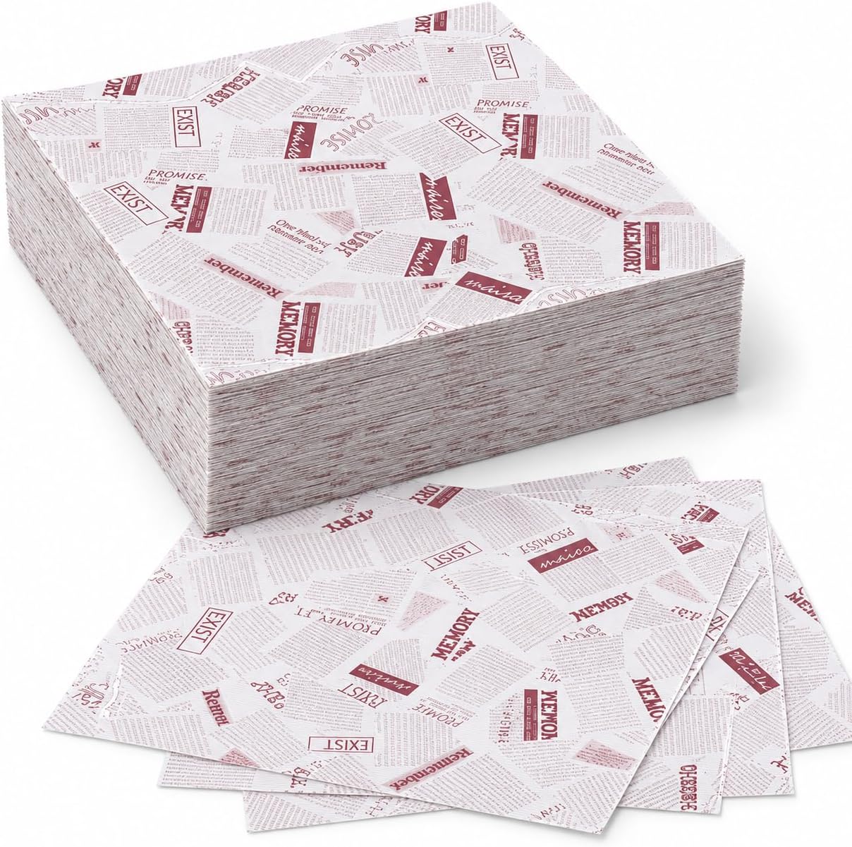 Crafintrya Deli Paper Sheets 12x12 In - 500 Pack Grease-Resistant Wax Paper, Classic Retro Printed Food Basket Liners for BBQs, Picnics & Parties, Premium Sandwich Wrapping Paper for Restaurants