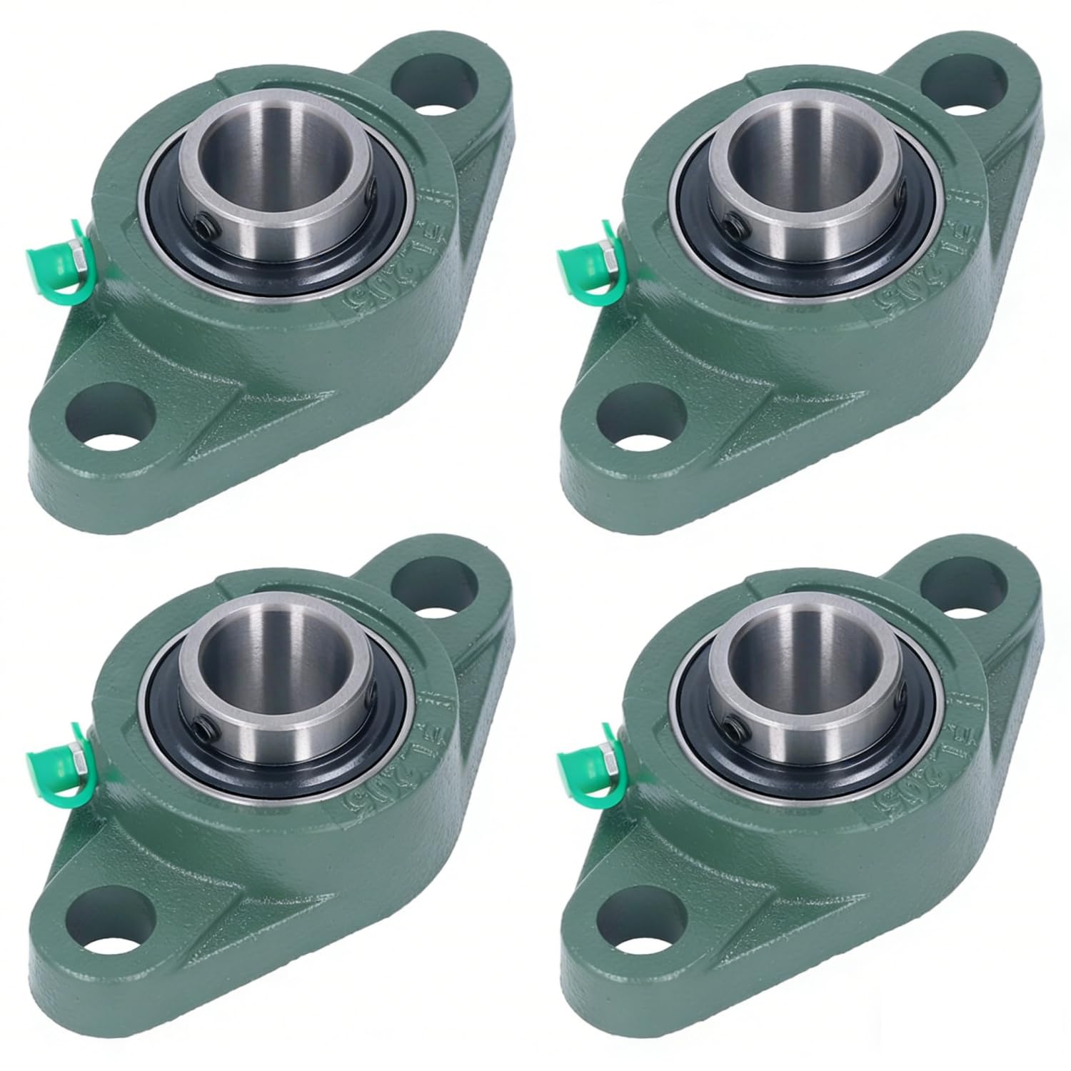 Tissting Lot de 4 Paliers à Semelle UCFL205, Roulement à Bride 25 mm (1 Pouce) en Fonte, Support Auto-Alignant pour Transmission Mécanique et Équipement Industriel