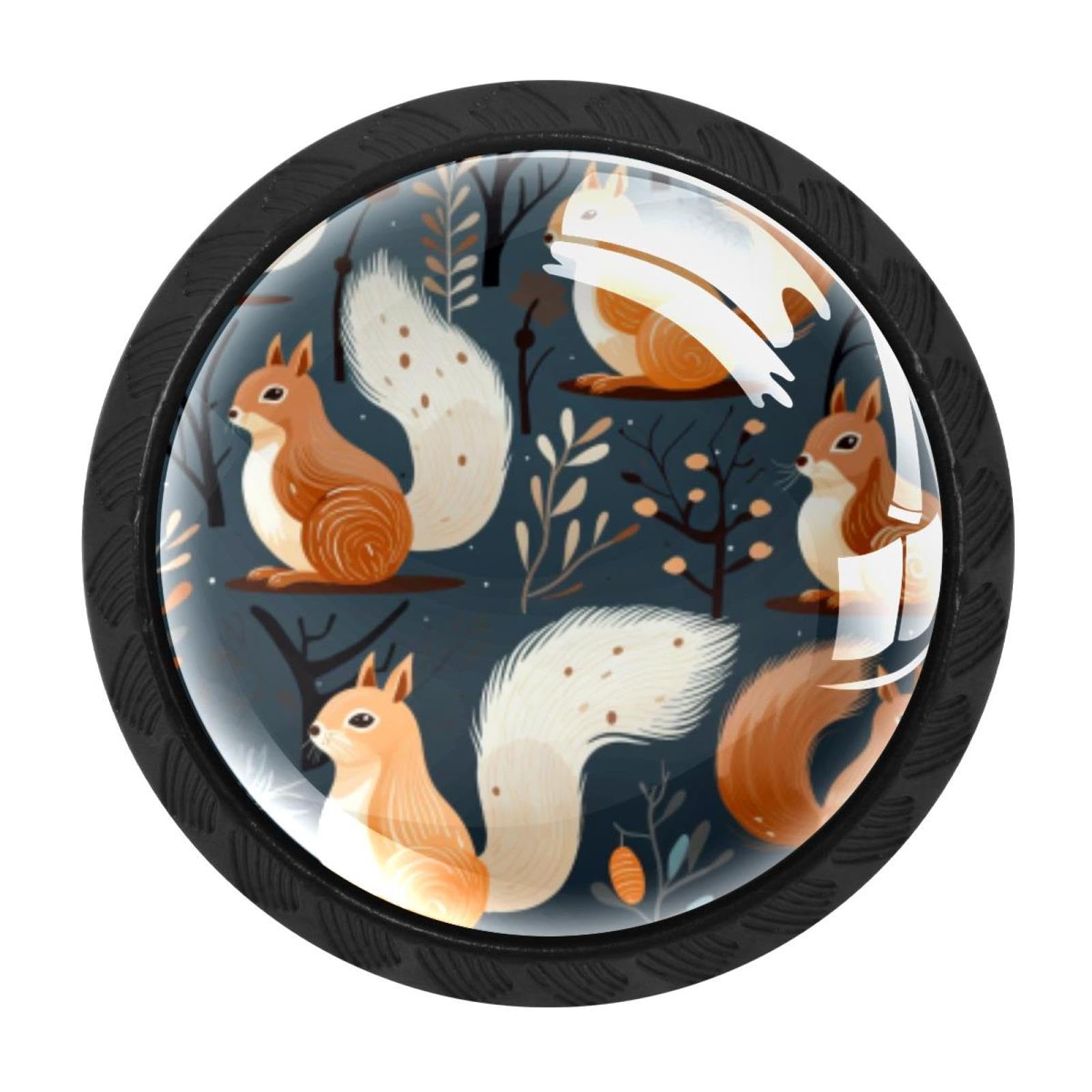 Chenzzzz Multicolored 19 Squirrel Drawer Knobs Pull Handle Crystal Glass Circle Shape Cabinet Drawer Pulls Cupboard Knobs With Screws For Kitchen Cupboard Dresser Wardrobe Etc